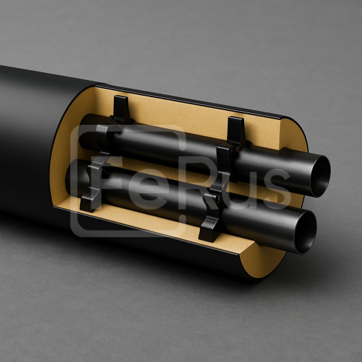 Труба твин ППУ полиэтиленовая оболочка 355х5,6х40 мм Ст20 ГОСТ 10704-91